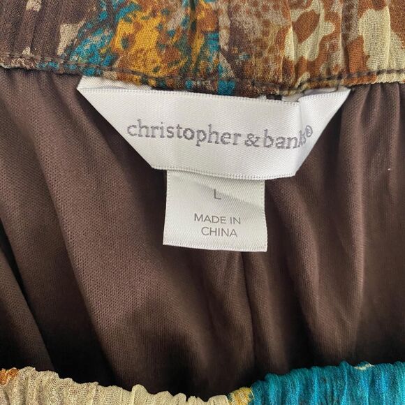 Ethereal Fairy Nymph Brown Green Earthy Floral Layered Mesh Midi Skirt L - Picture 6 of 6